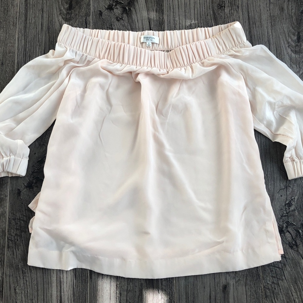 Babaton silk off shoulder blouse